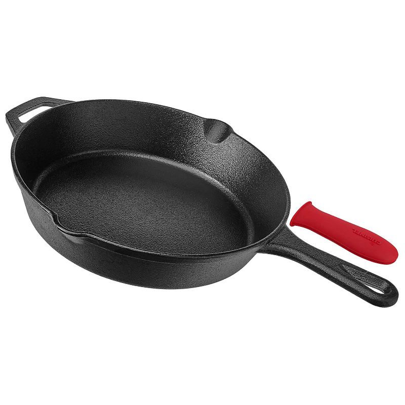 Cuisinel Versatile Conveniently Pre-Seasoned Cast Iron Skillet 3 Multi-Sized Cooking Pan Set with 8, 10, and 12-Inch Pans