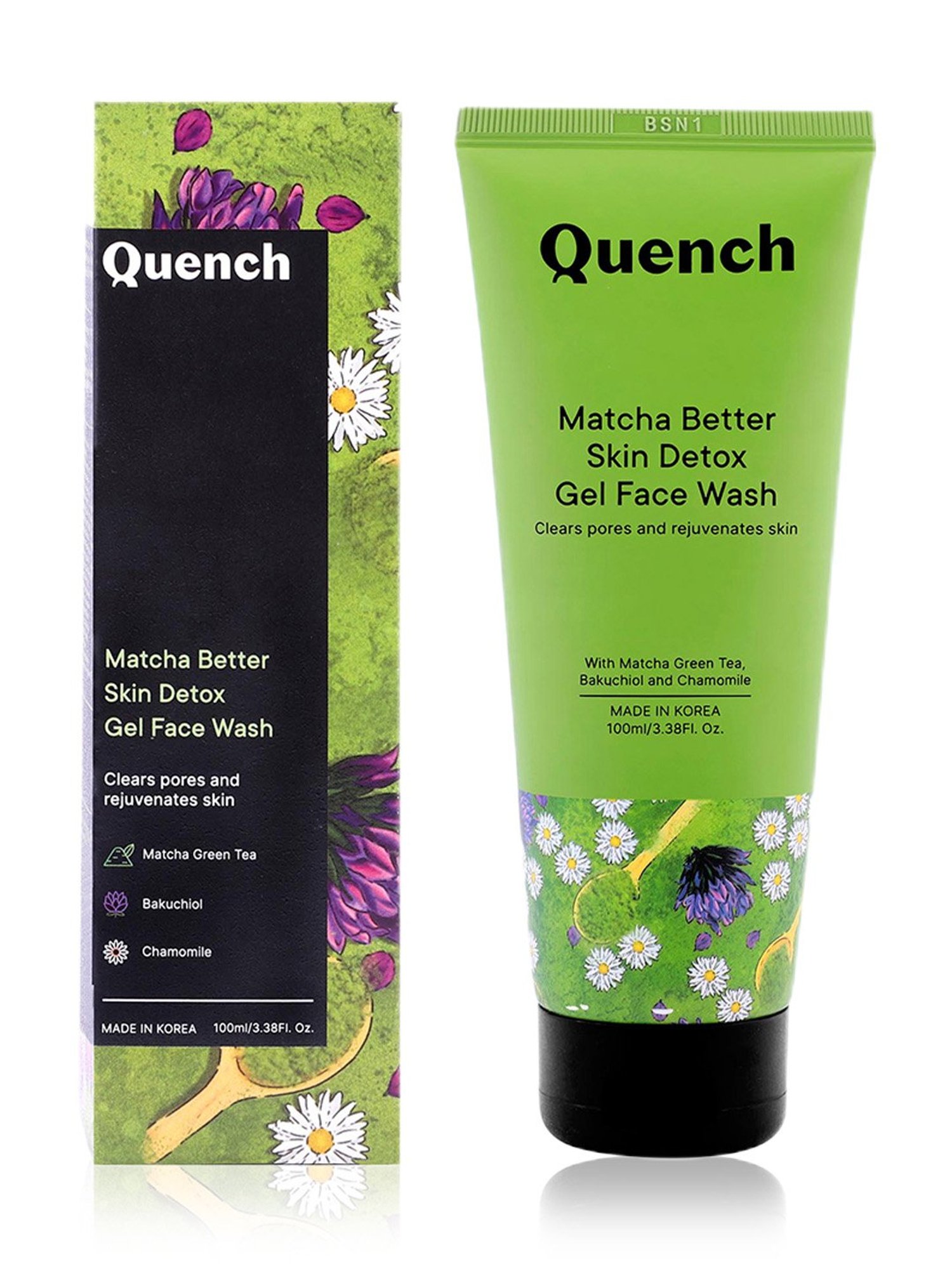 Quench Botanics Matcha Better Skin Detox Gel Face Wash - 100 ml