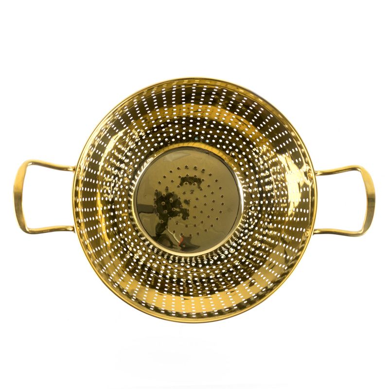 Gibson Home Rose Hue 5 Quart Stainless Steel Colander in Gold