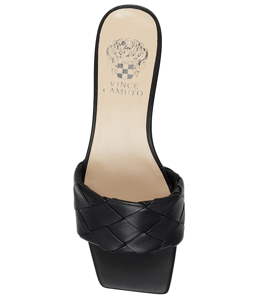 Vince Camuto Semtera Woven Strap Block Heel Square Toe Slides