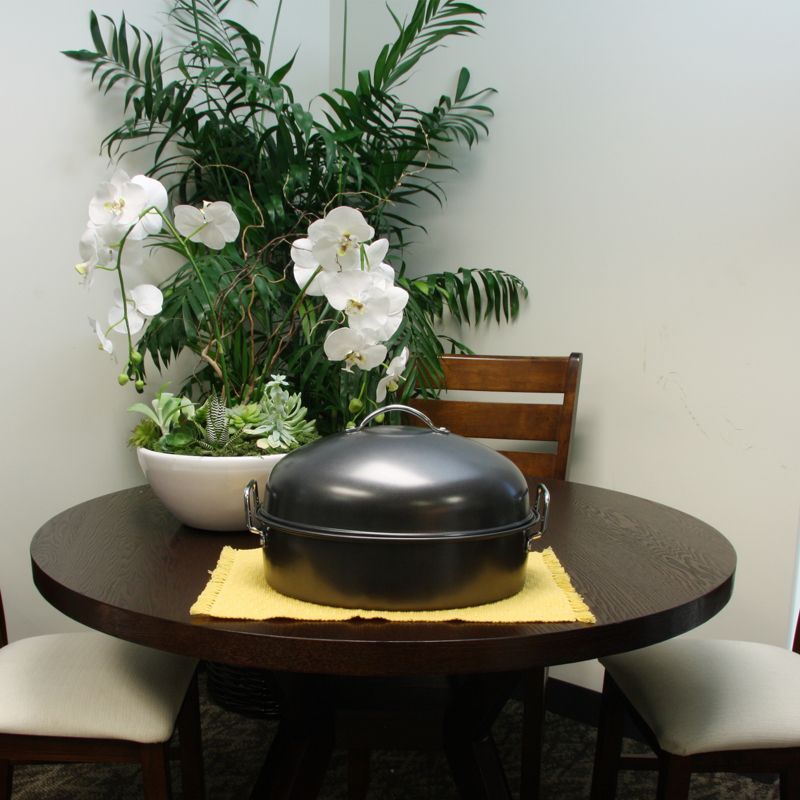 T-fal Simply Cook Nonstick Cookware, Roaster with Rack, 15", Gray