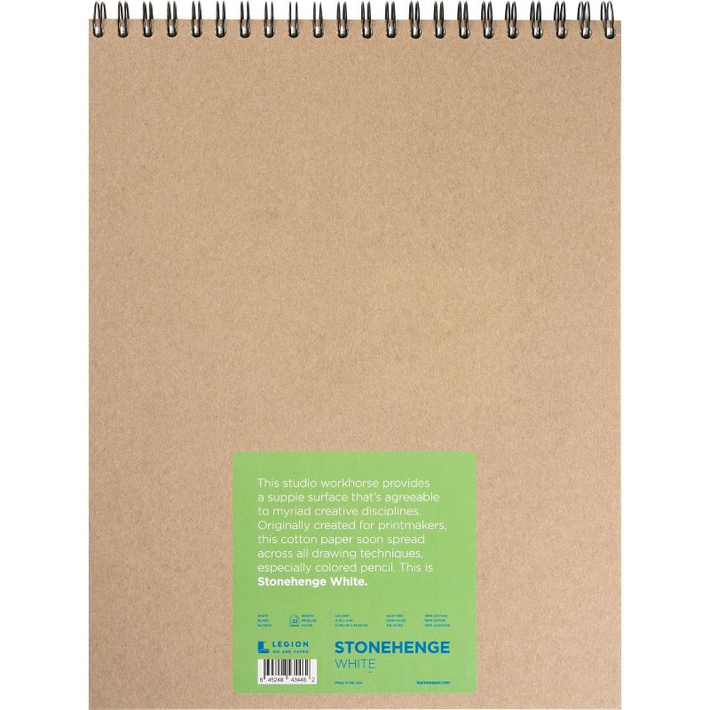 Stonehenge Spiral Paper Pad 11"X14" 32 Sheets/Pkg-White 90lb