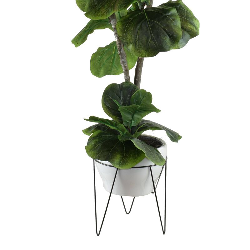 44" x 20" Artificial Fig Plant in Mid Century Plant Stand - LCG Florals