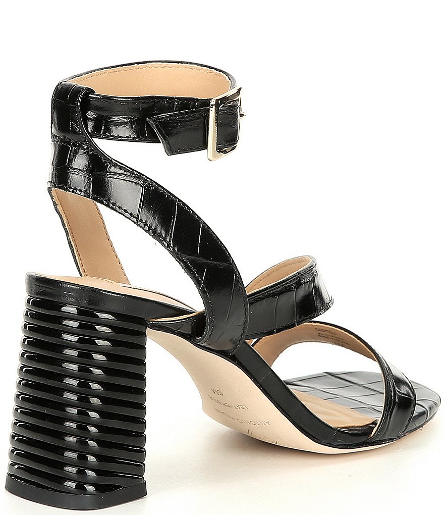Antonio Melani Grettell Croc Embossed Leather Dress Sandals