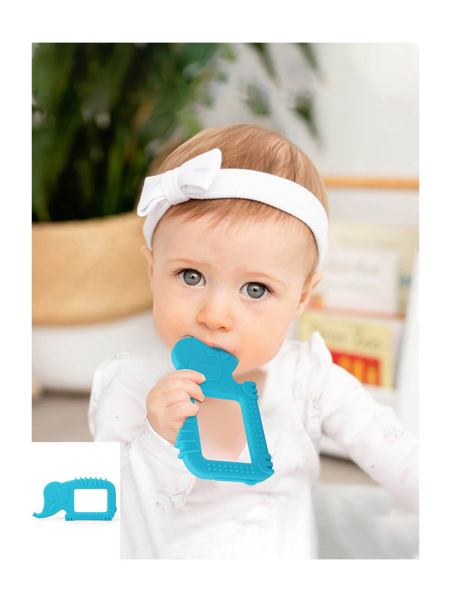 Baby Moo Kids Blue Elephant Soothing Silicon Teether (BPA & Toxin Free)