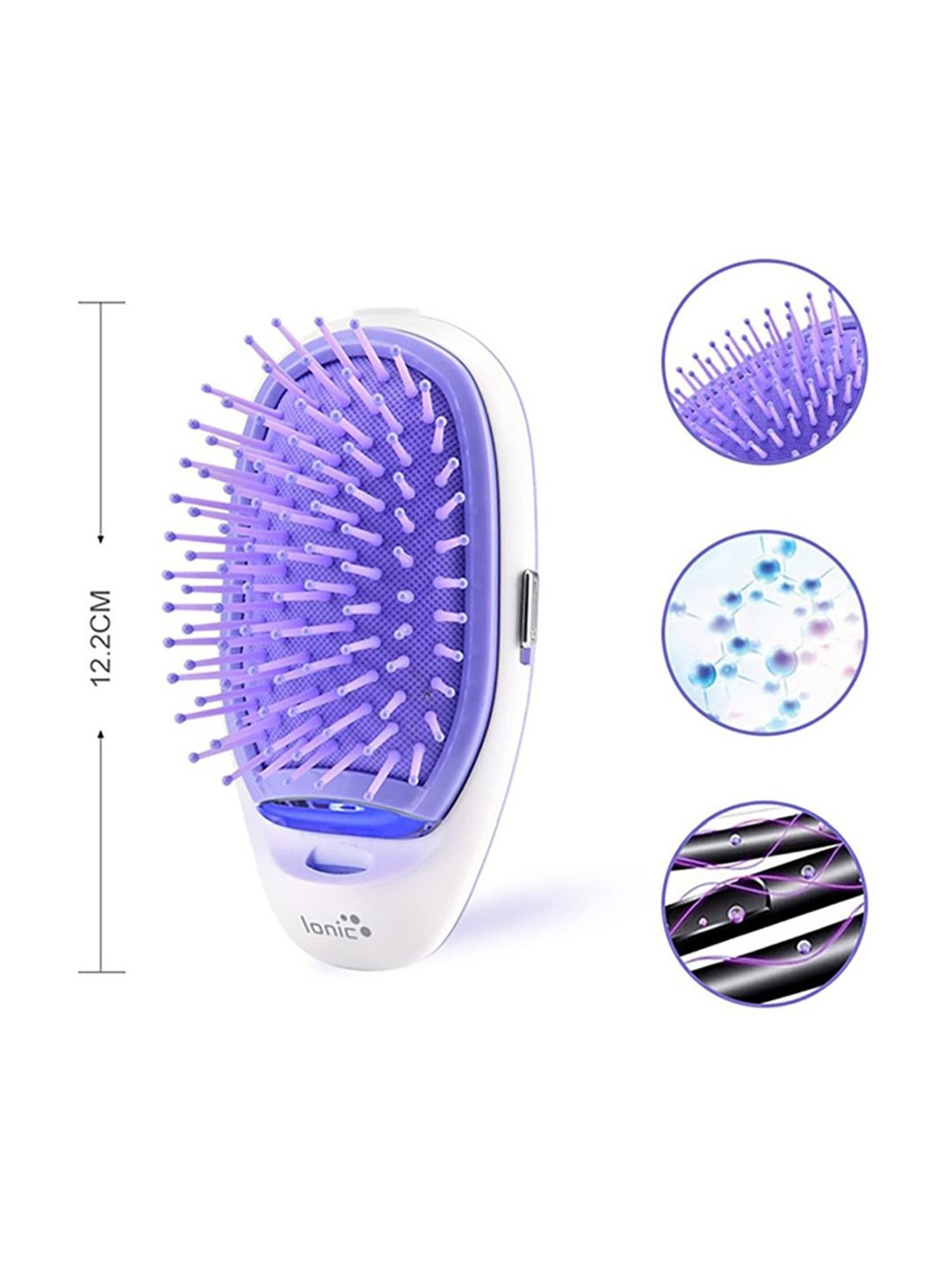 iGRiD IG-3011 Electric Portable Detangling Brush (White and Purple)