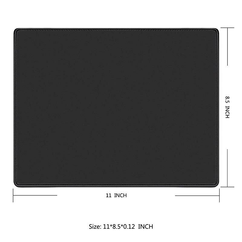 Pad with Stitched Edge 11&times;8.5&times;0.12 inches Premium-Textured Non-Slip Rubber Base Mat pad for Office & Home, Black (1 Pack)