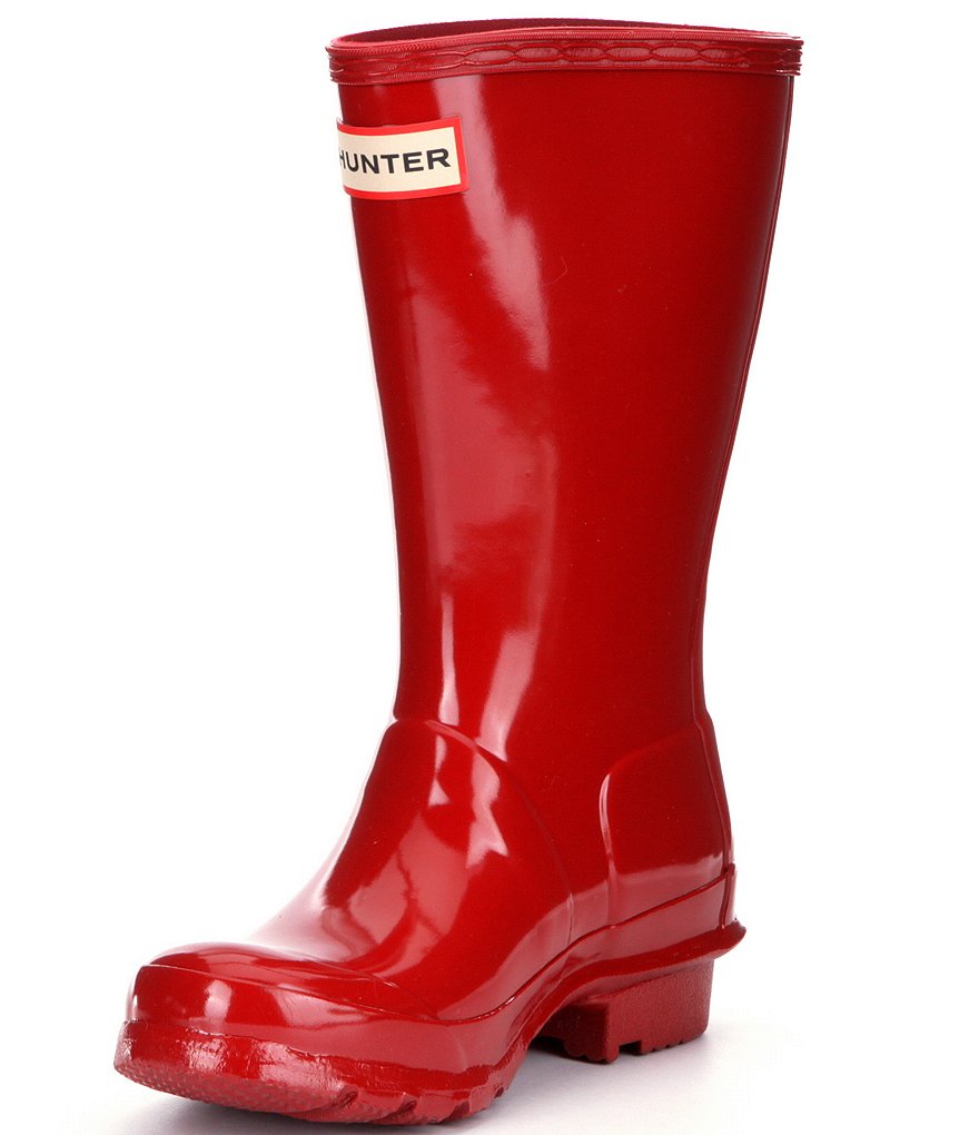 Hunter Kids' Original Gloss Waterproof Buckle Strap Rain Boots (Youth)