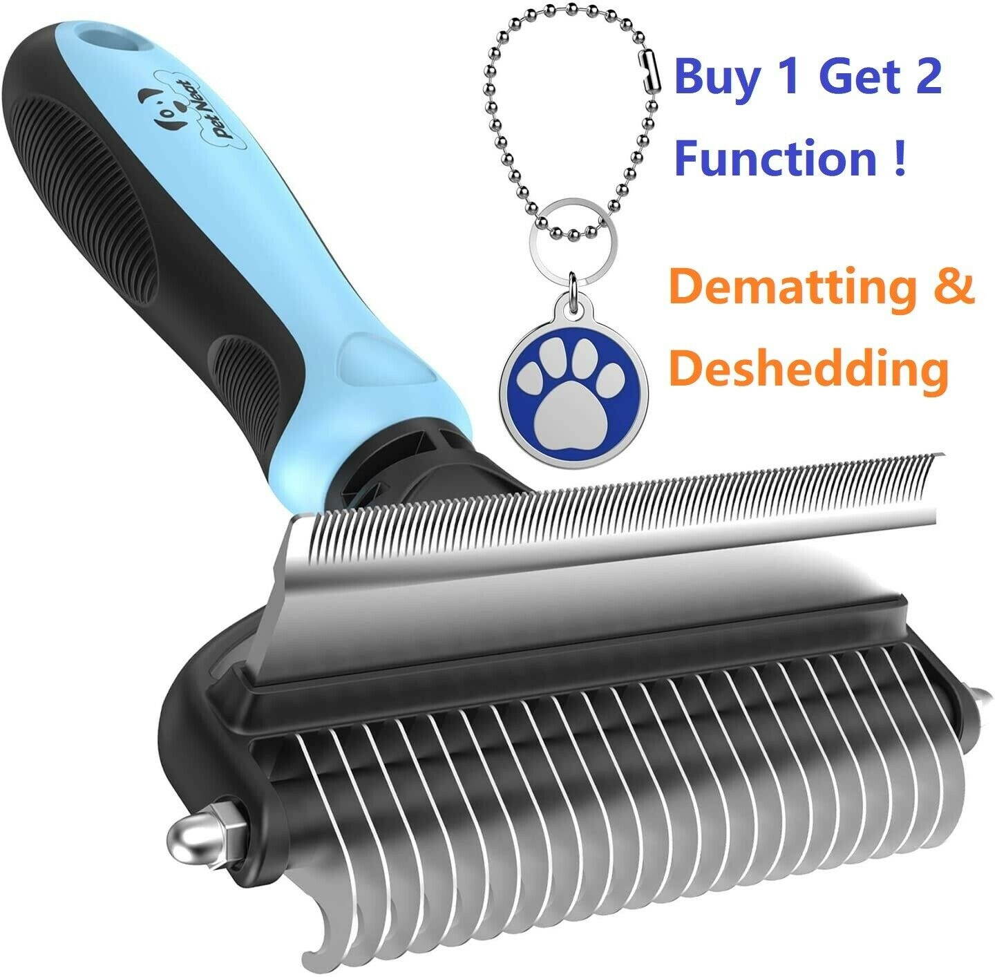2 Sided Dog Brush for Shedding Pet Grooming Hair Removal Pet Undercoat Rake