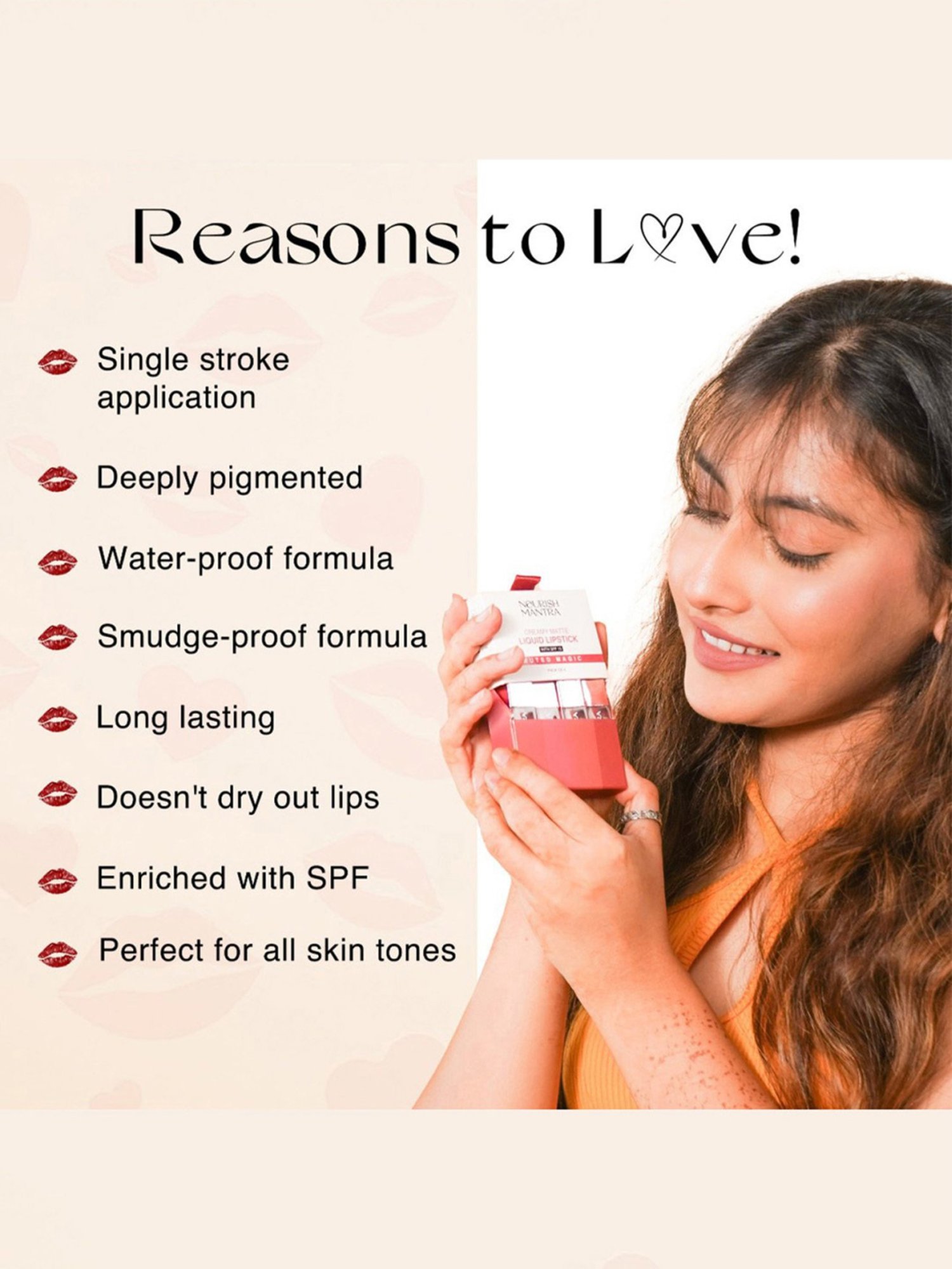 Nourish Mantra Creamy Matte Liquid Lipstick with SPF 15 Muted Magic - Pack of 4