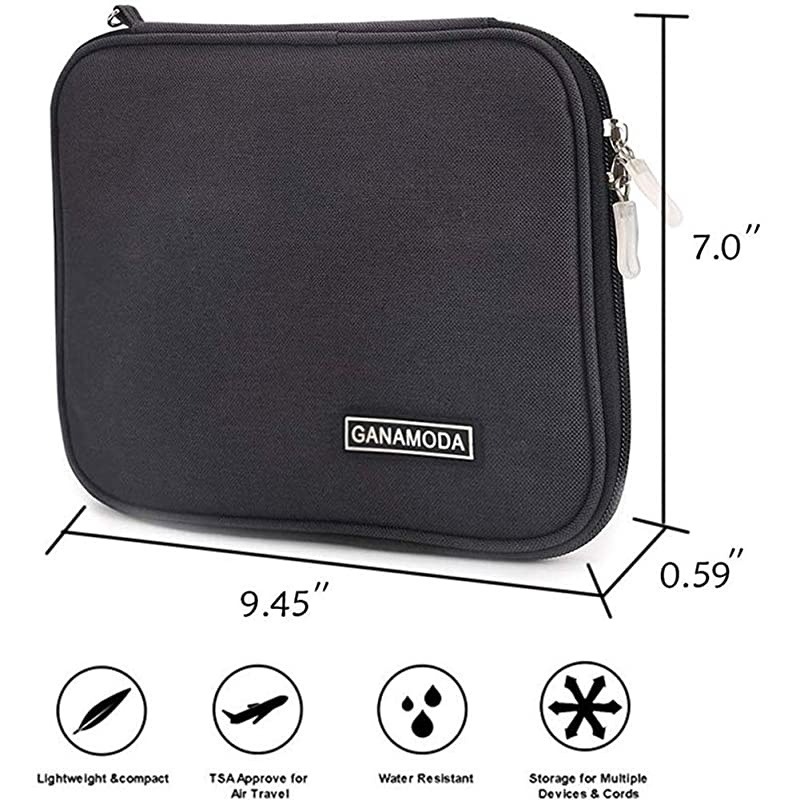 Electronics Organizer Travel Cable Bag,  Electronics Accessories Case Cord Storage Bag for Gadget/Charger/USB/Phone/Mini Tablet and More, Black