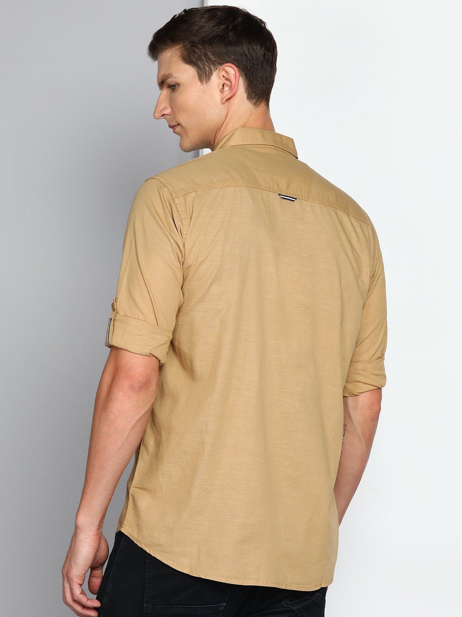 Kuons Avenue Dark Khaki Slim Fit Shirt