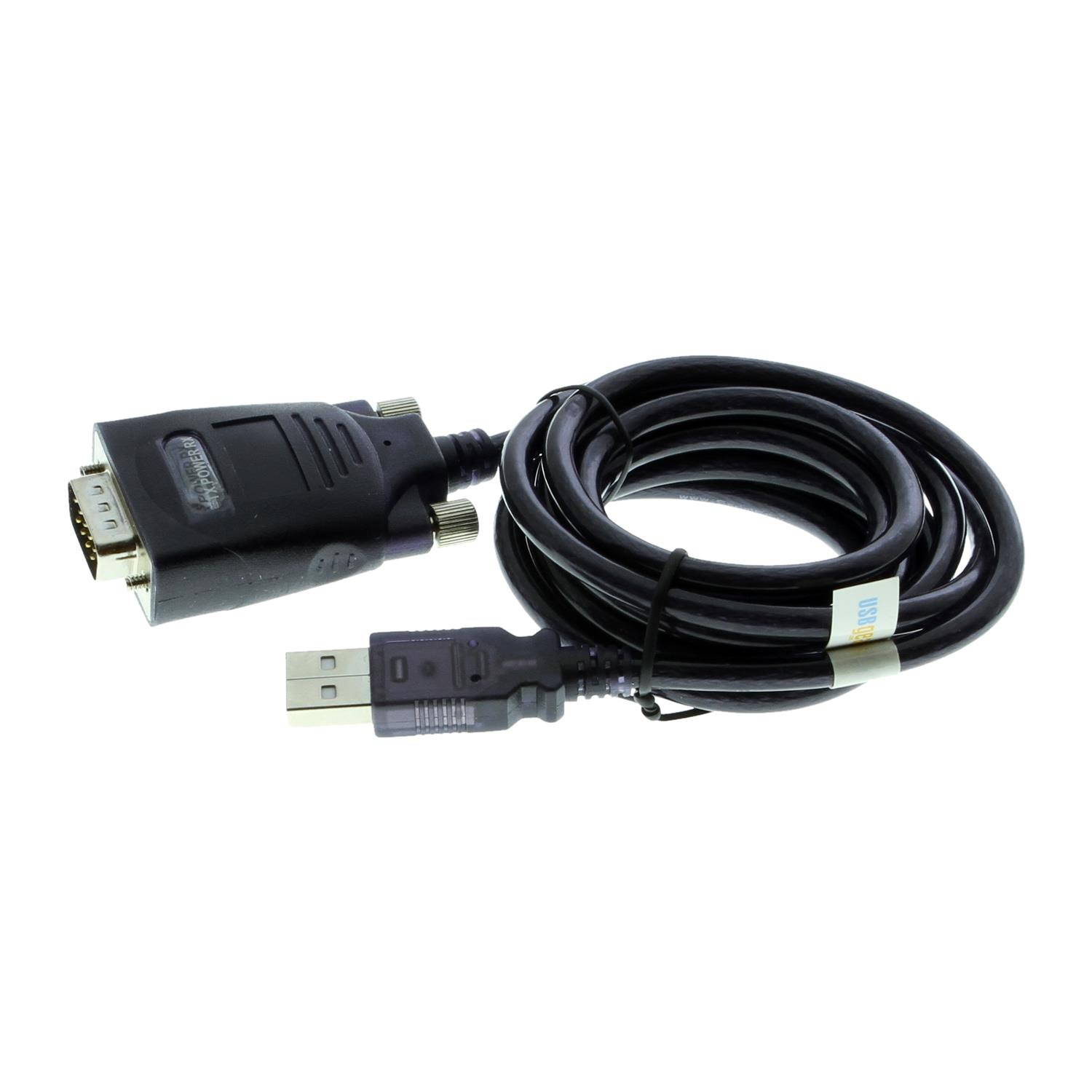 USBGear FTDI 6ft. Long USB to Serial Adapter Cable with Screws and Three LED display