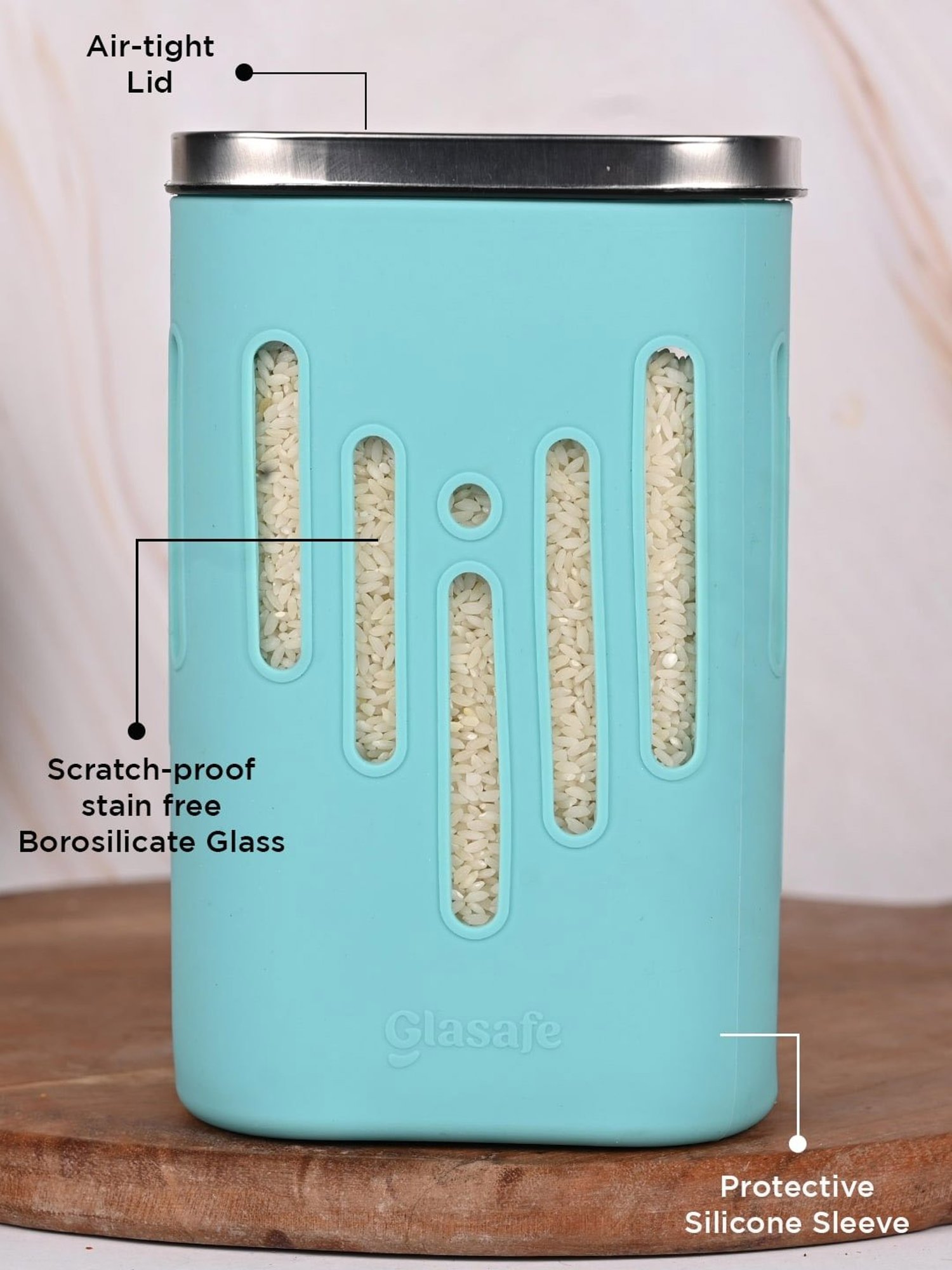 Glasafe Grip 'N' Sip Mellow Green Borosilicate Drinking Glasses & Containers