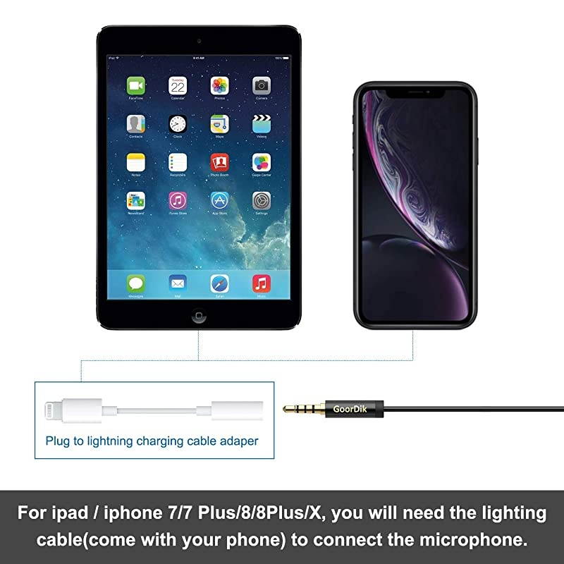 Professional Lavalier Lapel Microphone - Omnidirectional Condenser Mic with 16 feet Cable and with Easy Clip for YouTube/Interview/Video