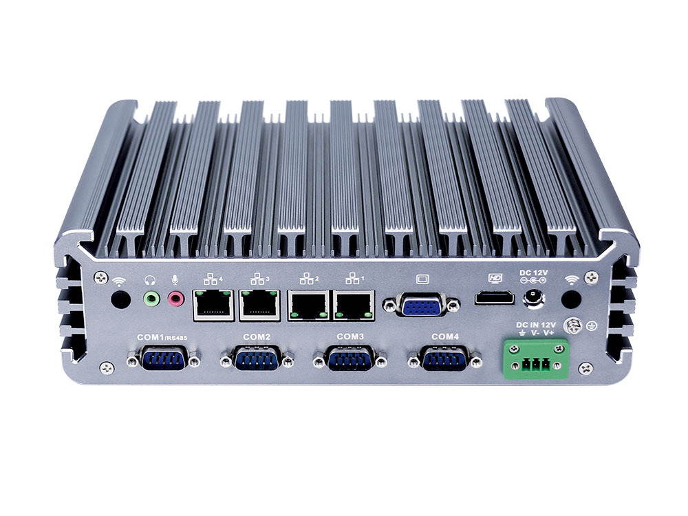 Fanless mini pc industrial computer Intel Core i5 6200U processor RS422 485 mini linux embedded pc for industrial 8GB Ram 128GB SSD