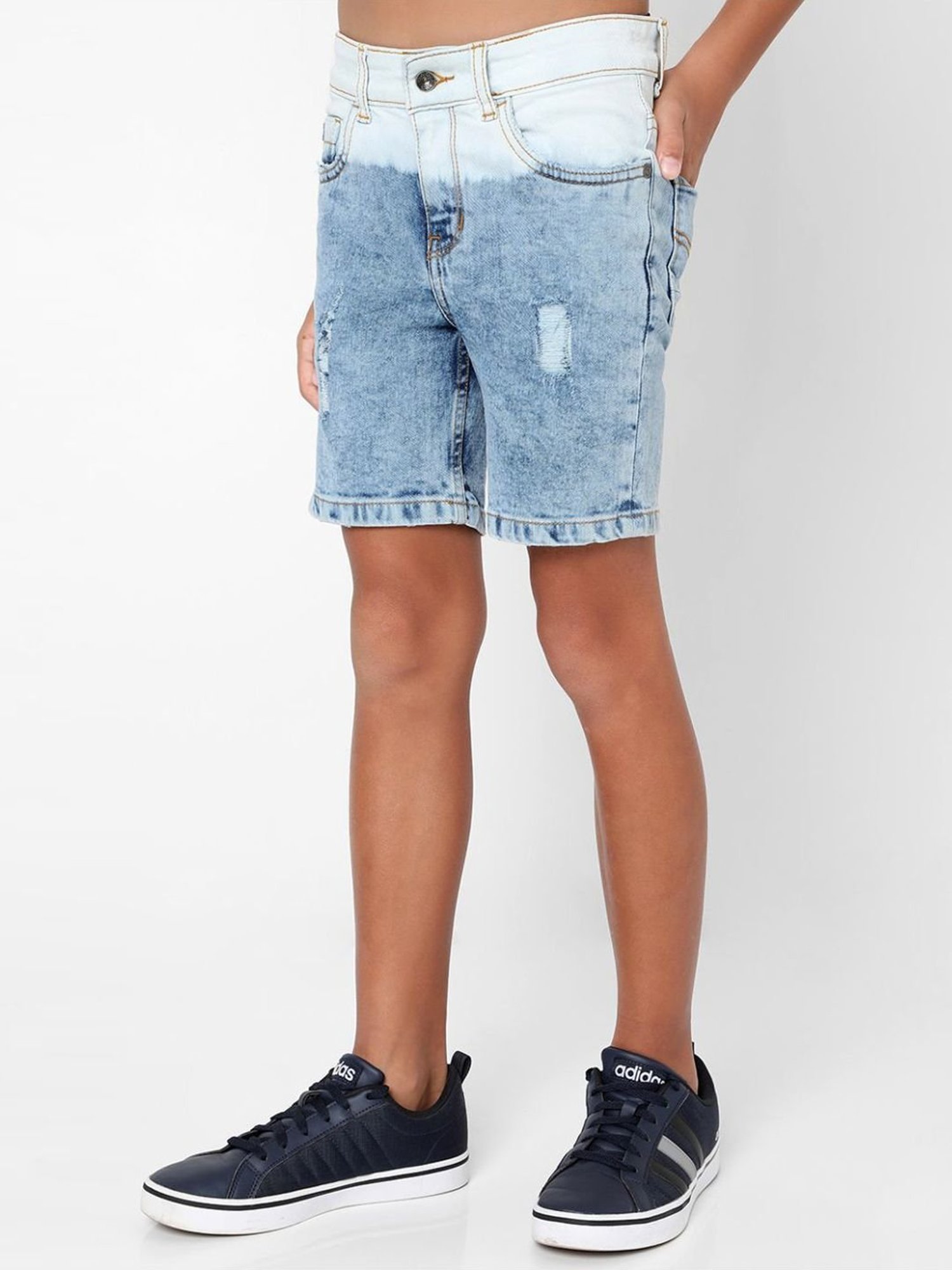 Gas Kids Blue Color Block Shorts