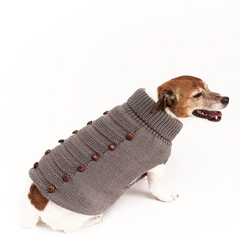 Royal Animals Dog and Cat Turtleneck Sweater - Gray - S