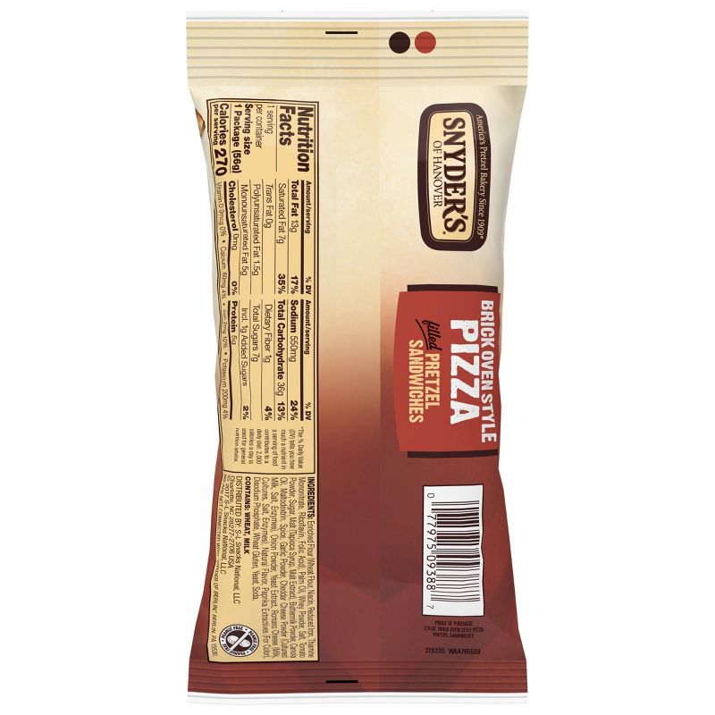 Snyder's of Hanover Brick Oven Style Pizza Flavored Filled Pretzel Sandwiches - 2oz