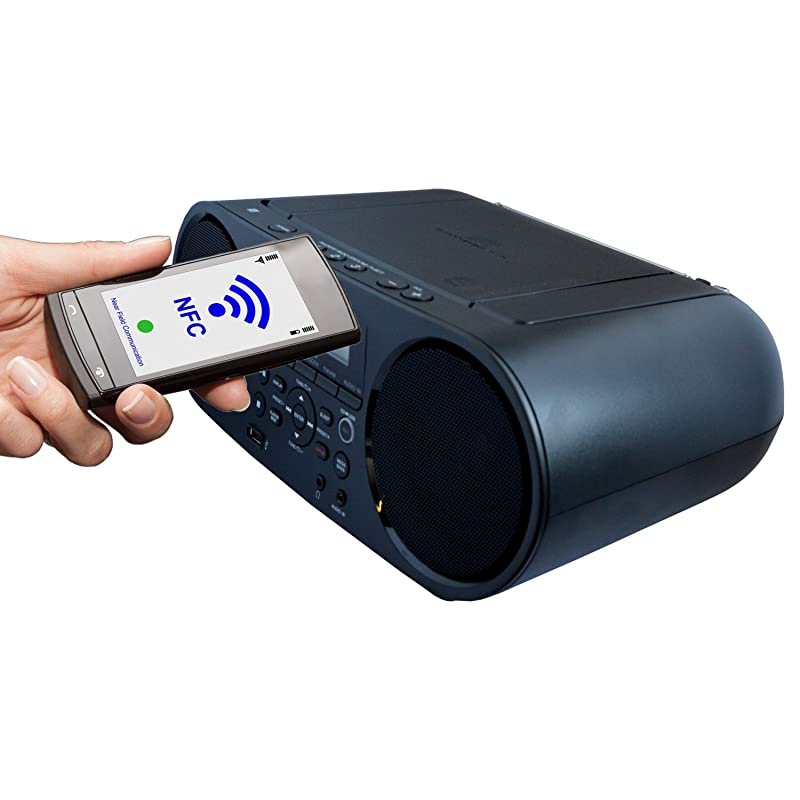 Sony Bluetooth NFC Near Field Communications MP3 CDCDRRW Portable MEGA BASS Stereo Boombox with Digital Radio AMFM Tuner USB Playback + Auxiliary Cable  Gentle Cleaning Cloth
