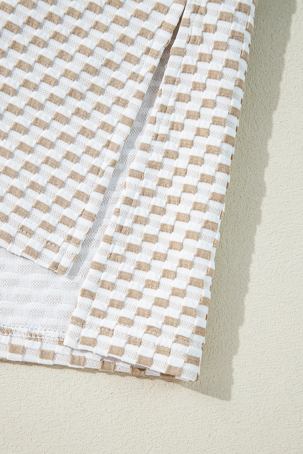 Skobeloff Textured Ruffle Split Top and Drawstring Shorts Set