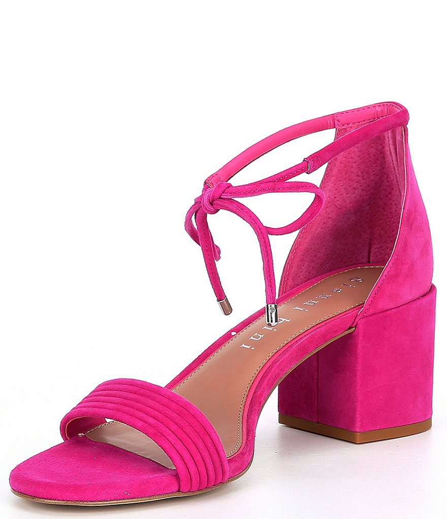 Gianni Bini Rhiaann Suede Ankle Tie Block Heel Sandals