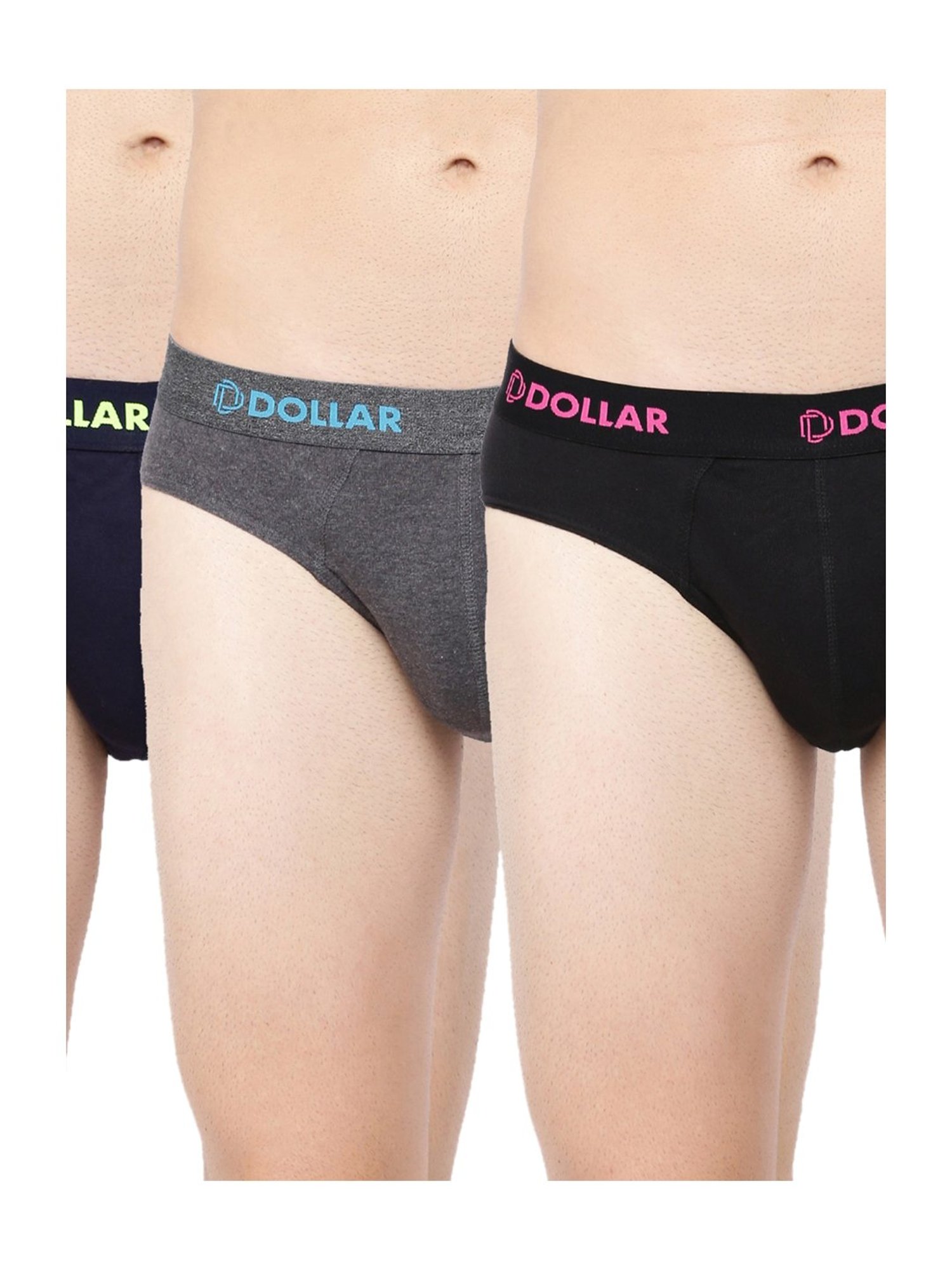 Dollar Bigboss Multicolor Regular Fit Solid Briefs (Pack of 3)