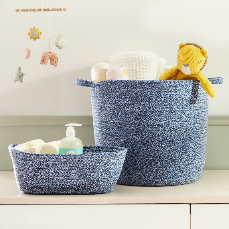 Coiled Rope Oval Storage Bin - Cloud Island™ Navy S