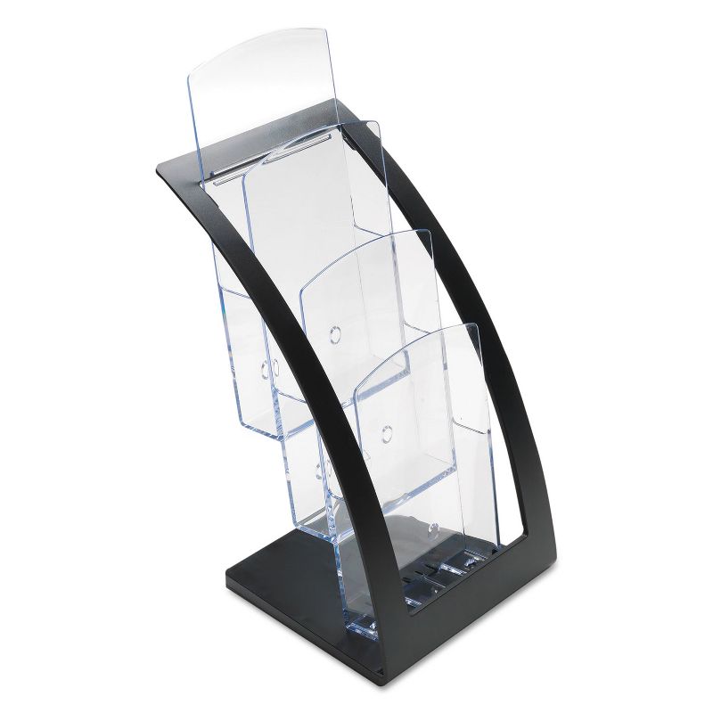 Deflecto Three-Tier Leaflet Holder 6-3/4w x 6-15/16d x 13-5/16h Black 693604