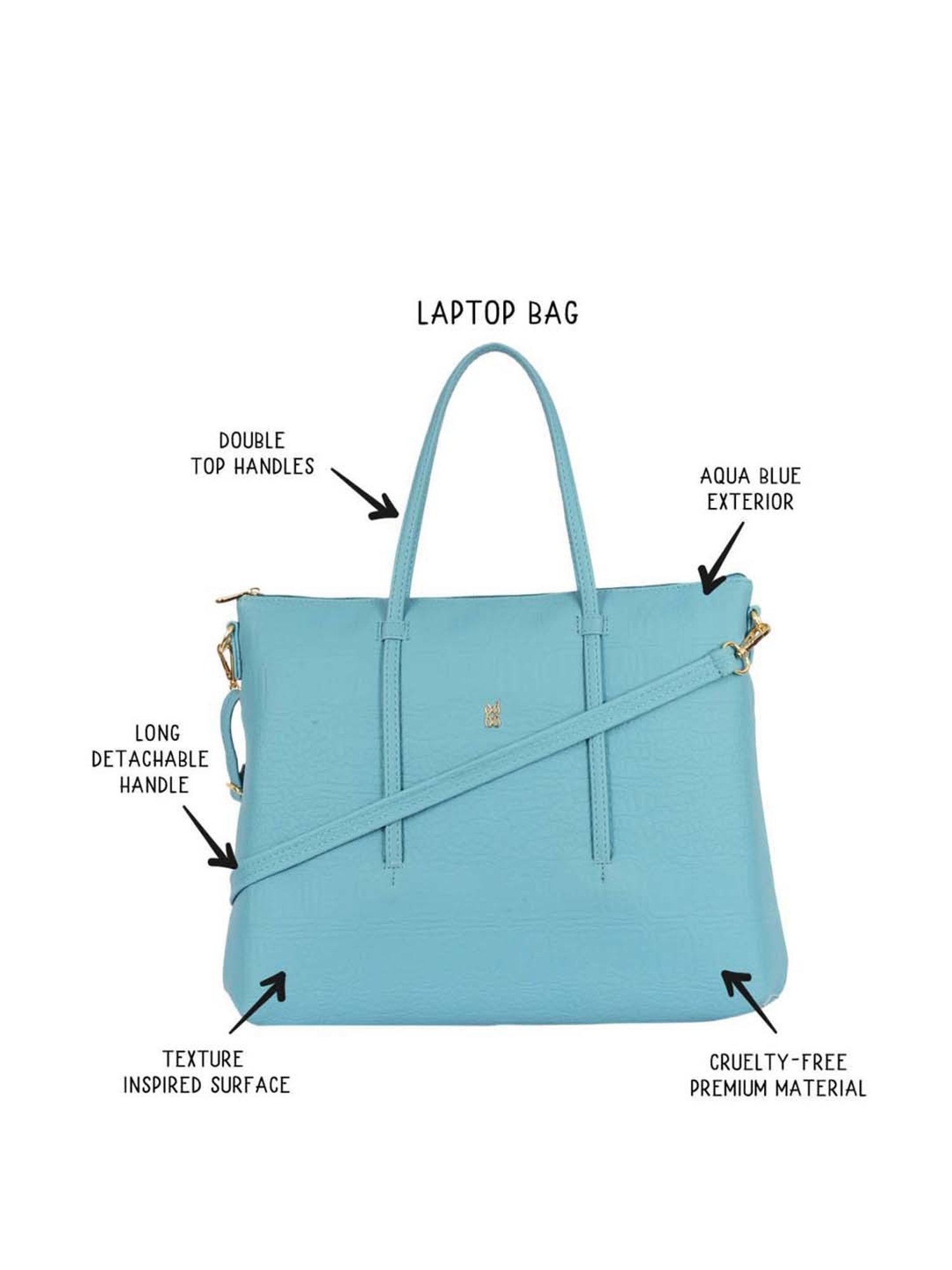 Baggit Blue Textured Large Messenger Bag