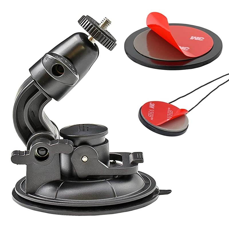 Dashboard DSLR Car Mount with Strong Suction Cup and Insurance Tether use for Canon, Nikon, Sony, Neewer, DSLR, Olympus, Pentax, HeroFiber and More Cameras