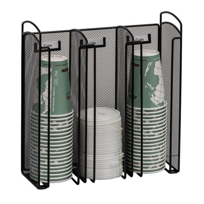 Safco Onyx Mesh Cup and Lid Holder, Black-BL