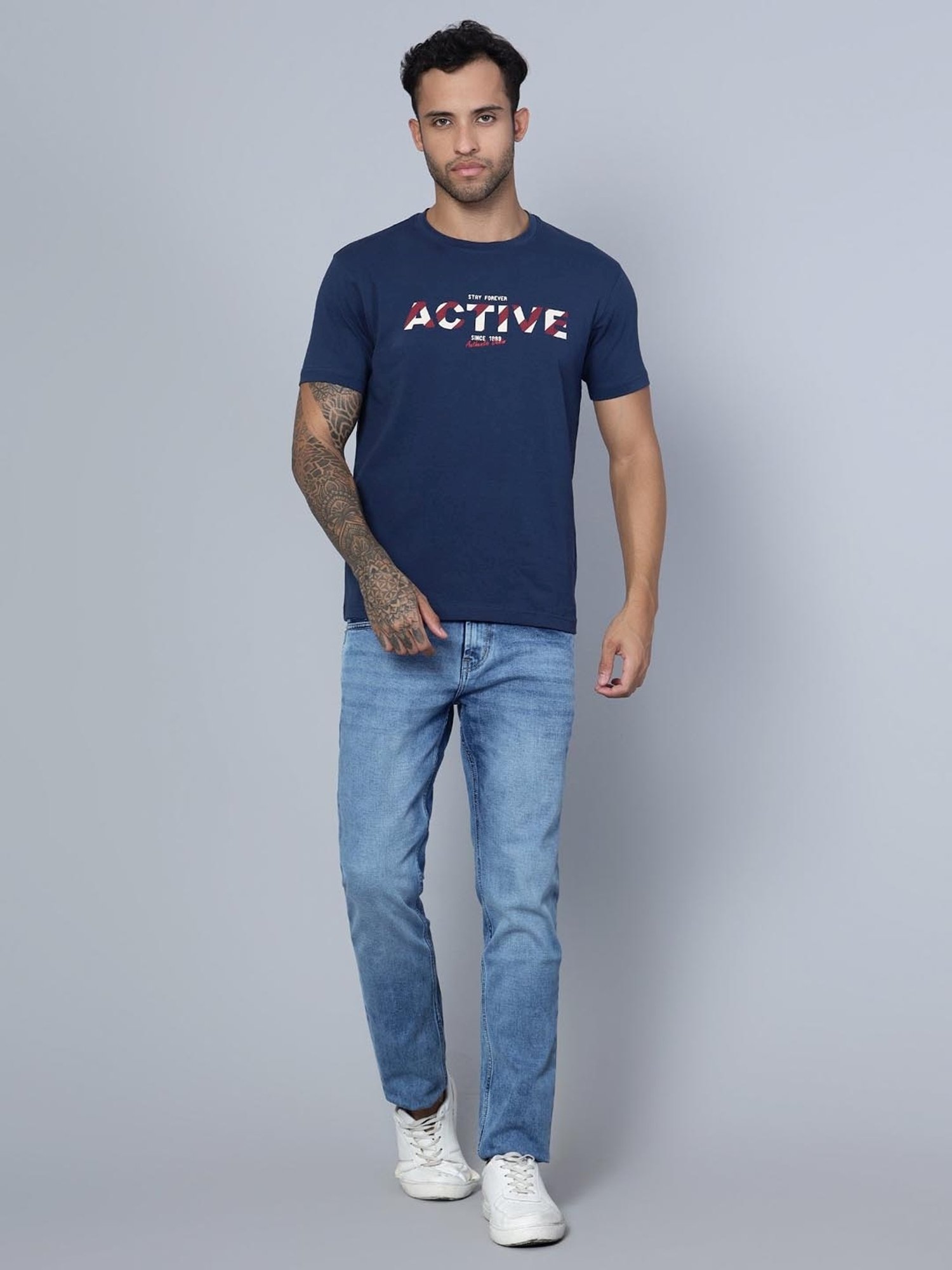 Cantabil Airforce Regular Fit Printed T-Shirt