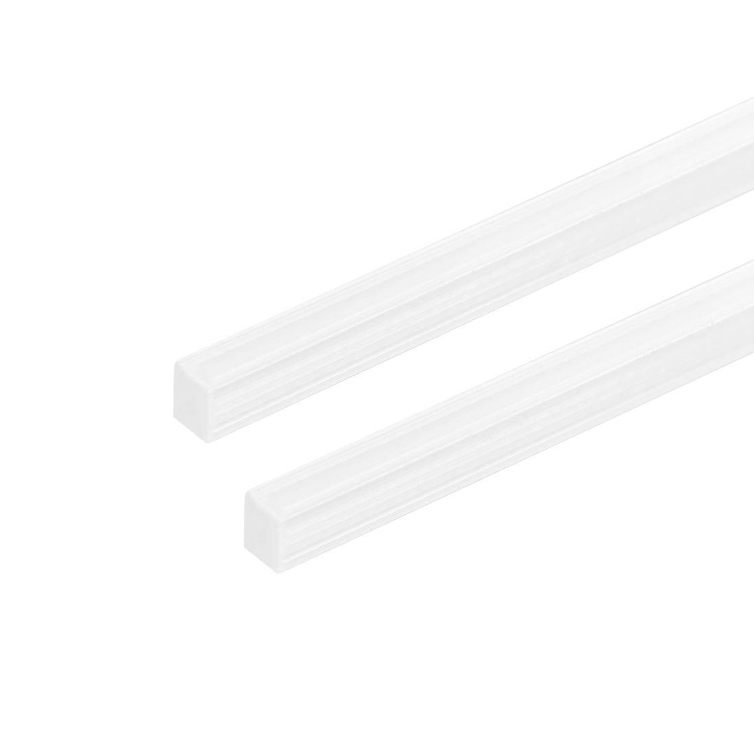 5mm&times;5mm&times;20 inch ABS Plastic Square Bar Rod for Architectural Model Making DIY White 2pcs