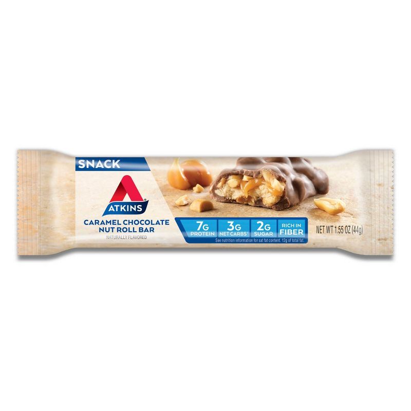 Atkins Nutrition Bar - Caramel Chocolate Nut Roll - 8ct