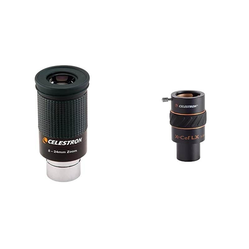 93230 8 to 24mm 125 Zoom Eyepiece amp 93428 XCel LX 125Inch 3x Barlow Lens Black