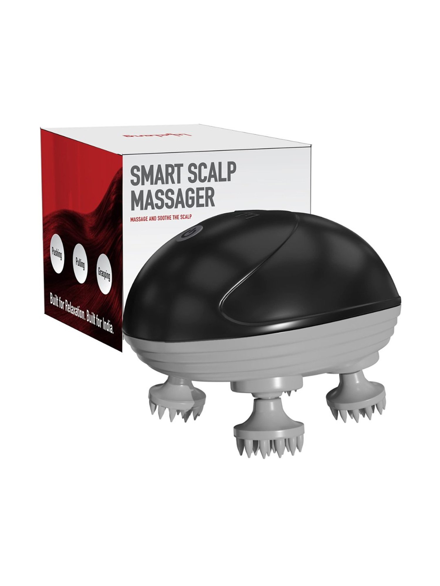 Lifelong LLM603 Hair Scalp Rechargeable Electric Head Kneading Massager, 4 Speed Modes (Black)