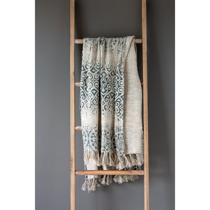 Park Hill Collection Vintage Printed Linen Throw, Indigo