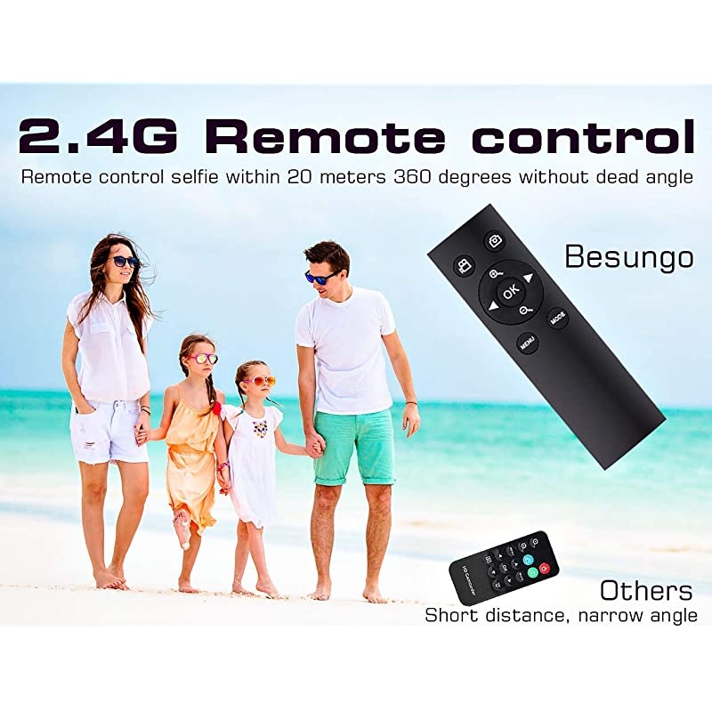 Ultra HD 4K Camcorder Video Camera with Rechargeable Microphone 2.4G Remote Control Vlogging YouTube Camera 60FPS 48MP IR Night Vision with Wide Angle Lens, Lens Hood, Batteries