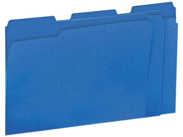 UNIVERSAL File Folders 1/3 Cut One-Ply Top Tab Letter Blue/Light Blue 100/Box