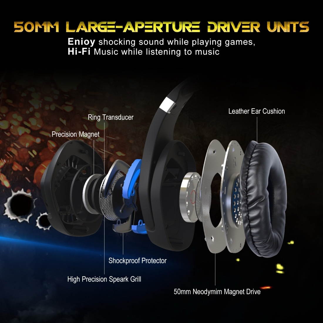 ONIKUMA K1 PRO Stereo Surround Gaming Headphone with Microphone & LED Lights