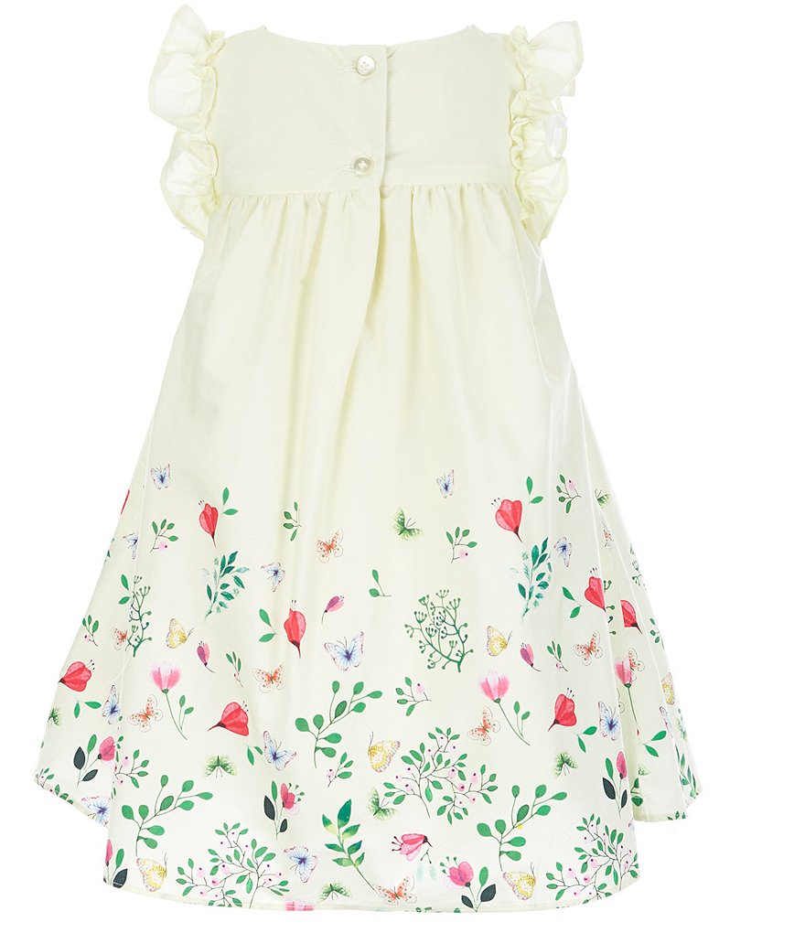 Pippa & Julie Little Girls 2T-6X Floral/Clip-Dot Tiered Fit-And-Flare Dress