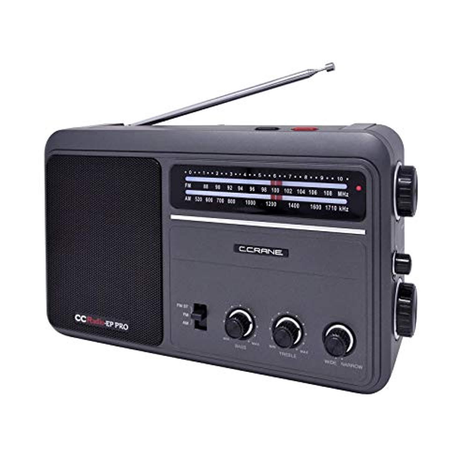 c. crane ccradio - ep pro am fm battery operated portable analog radio with dsp