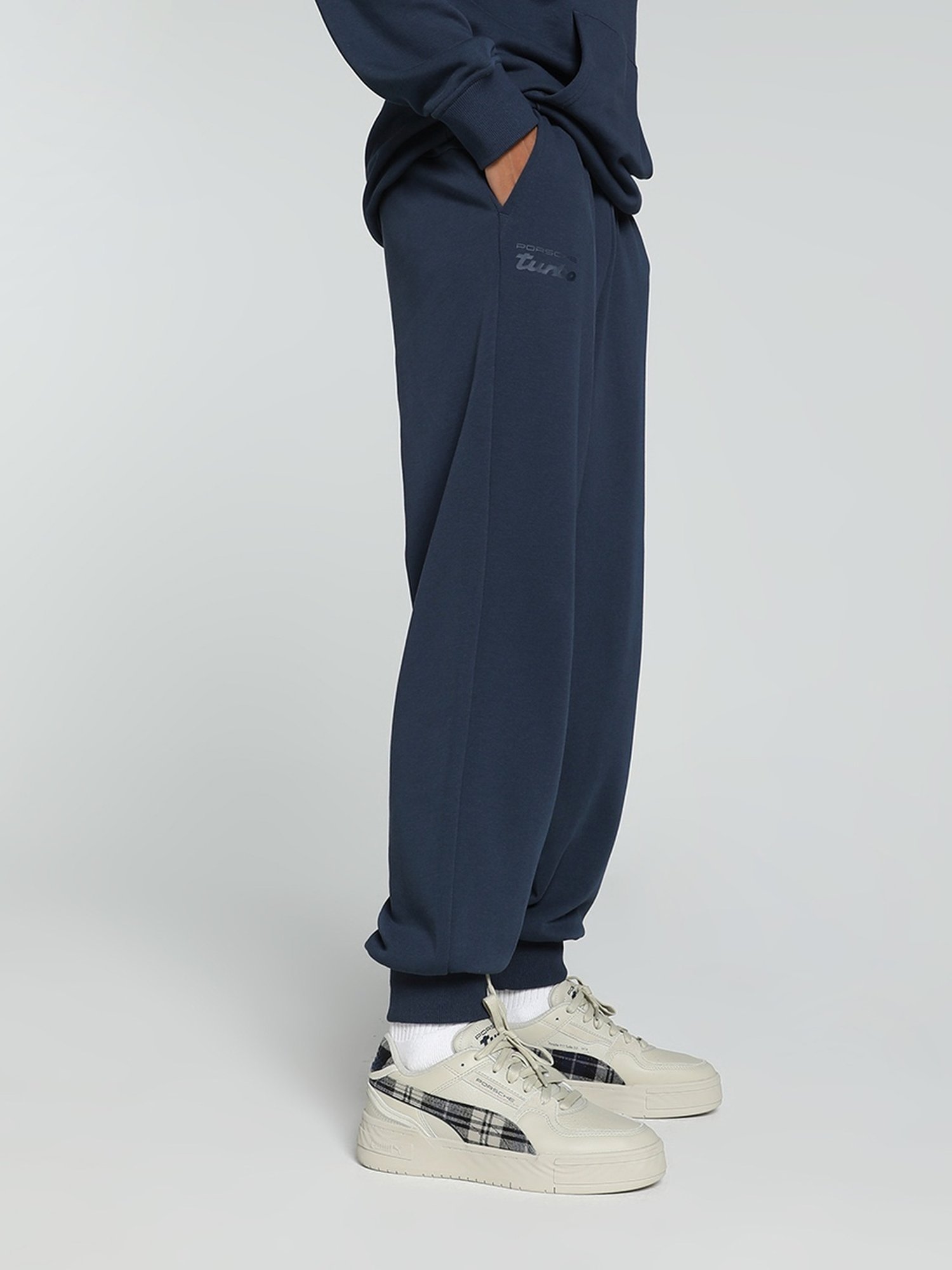 Puma Porsche Legacy Blue Cotton Relaxed Fit Sports Joggers