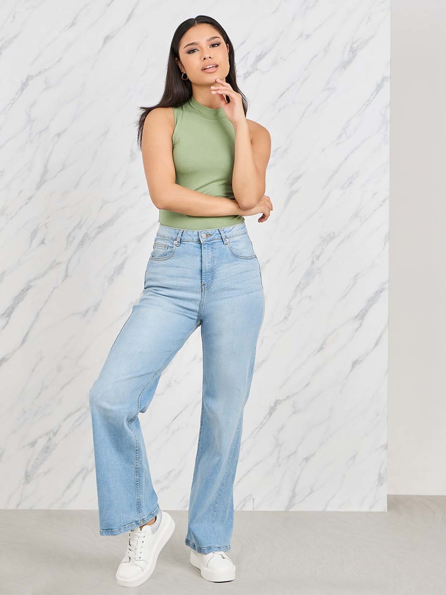 Styli Green Cotton Top