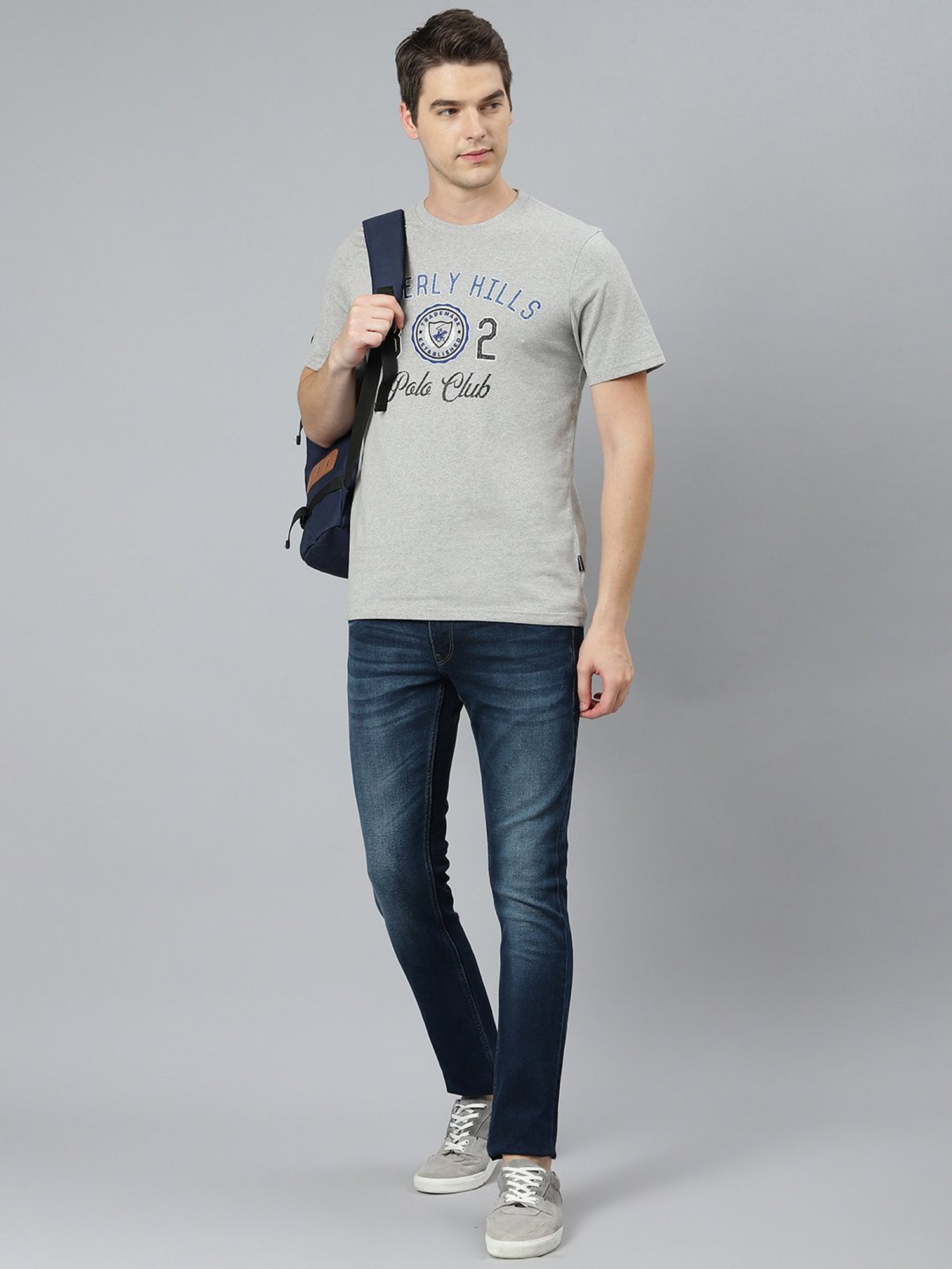 Beverly Hills Polo Club Grey Crew T-Shirt