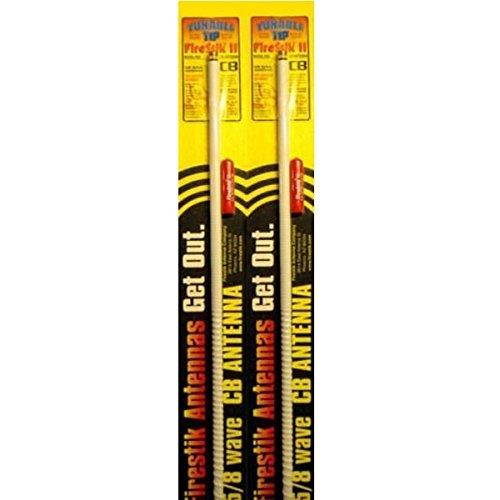 LOT OF 2 Firestik II FS2-W 5/8 Wave 300W TUNEABLE TIP CB Radio Antenna (WHITE)