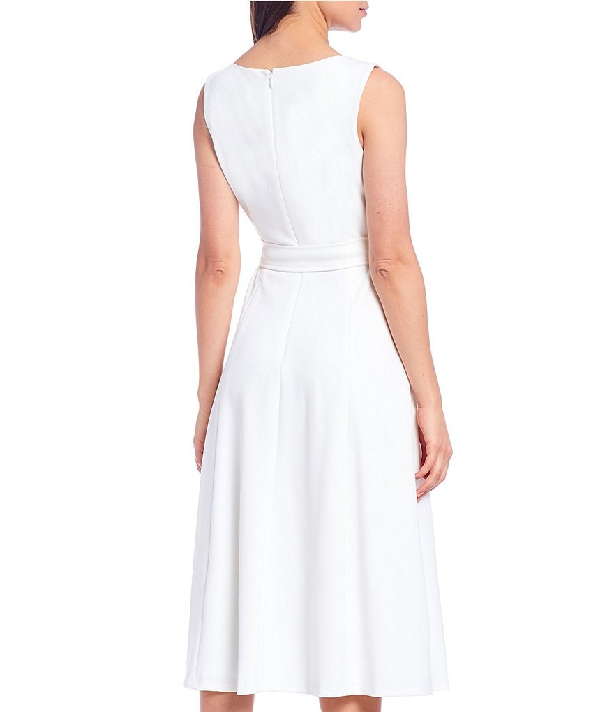 Vince Camuto Halter Bow Neck Sleeveless Midi Dress with Side Seam Pockets
