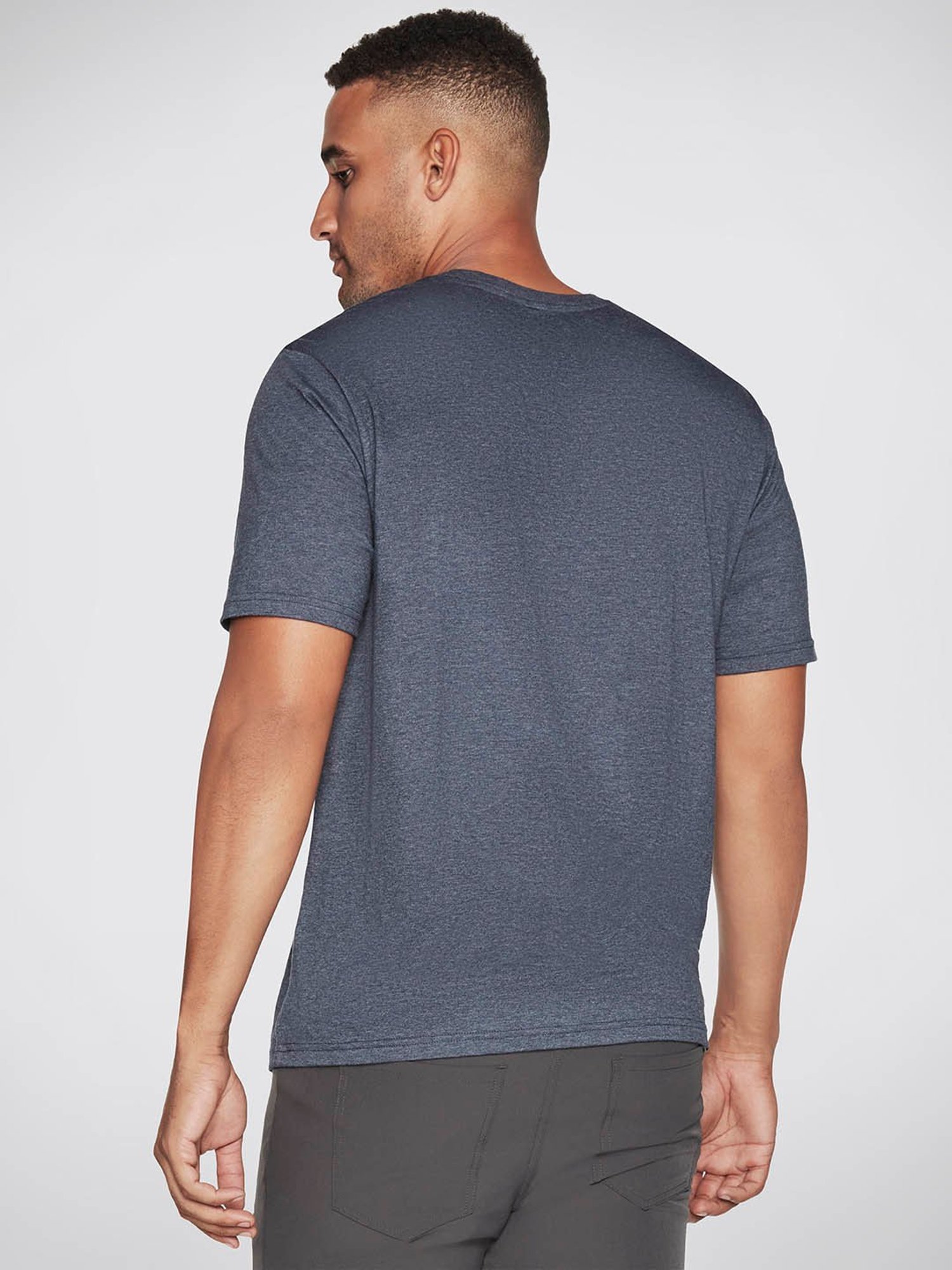 Skechers Navy Relaxed Fit Printed Crew T-Shirt