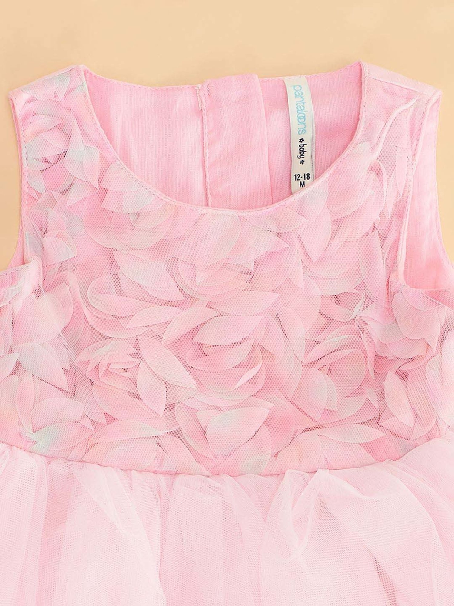 Pantaloons Baby Pink Cotton Applique Dress